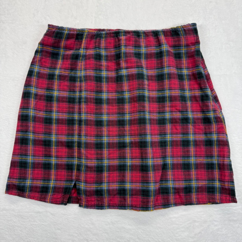 American Eagle Plaid Mini Skirt Elastic Waist Casual Flannel Skater Skirt‎ S
